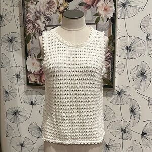 Gap M Elegant White Crochet Tank Top